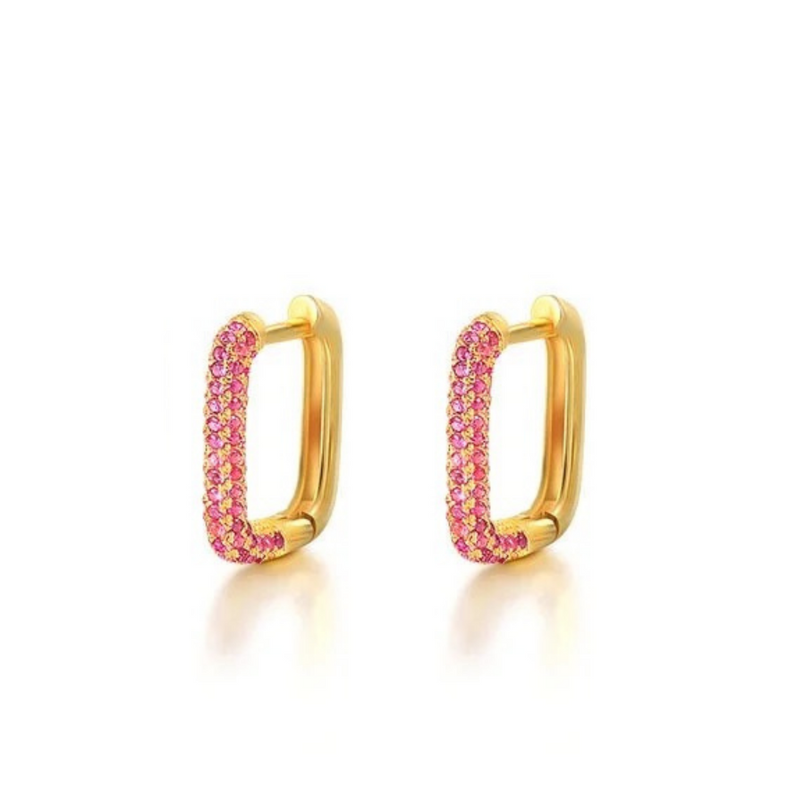 Oblong Earrings Pink