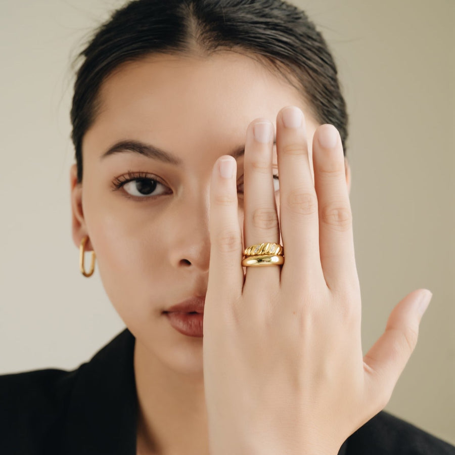 Croissant Pave Ring