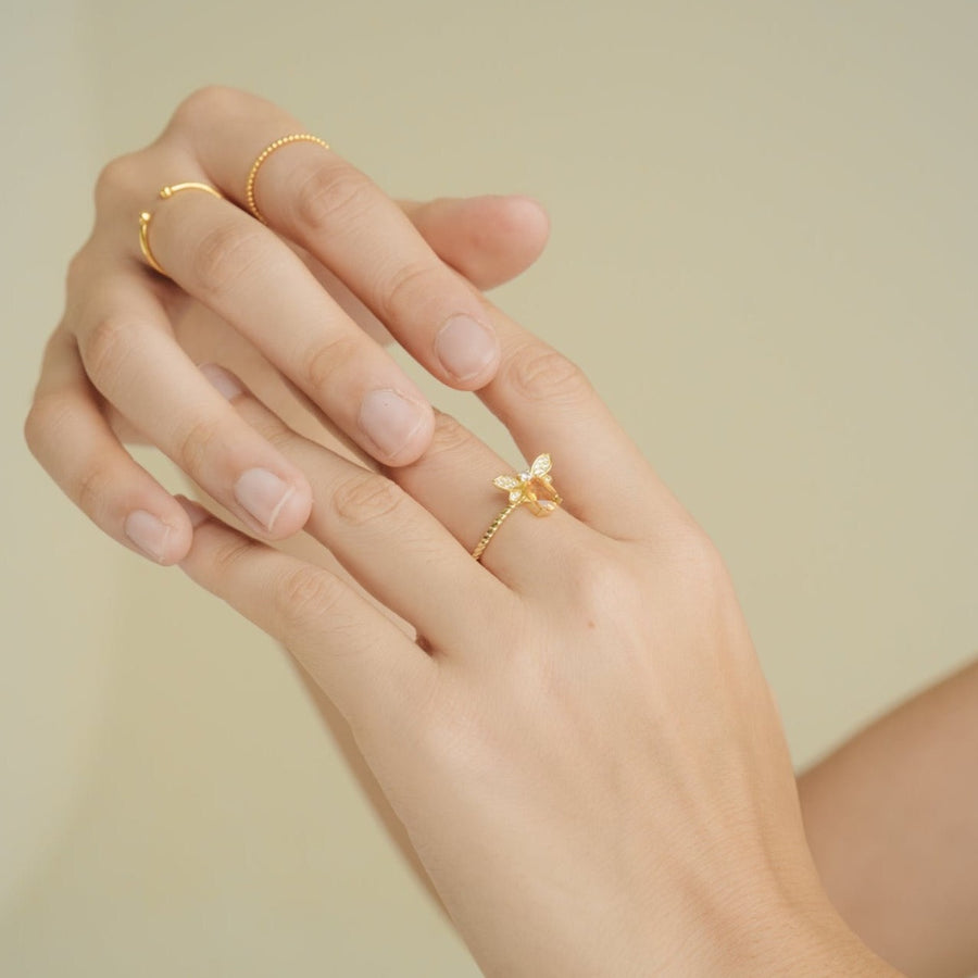 Citrine Bee Ring