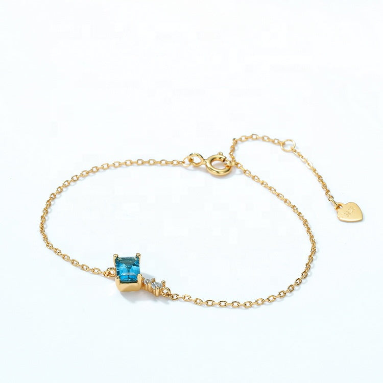 Baguette Blue Topaz Bracelet