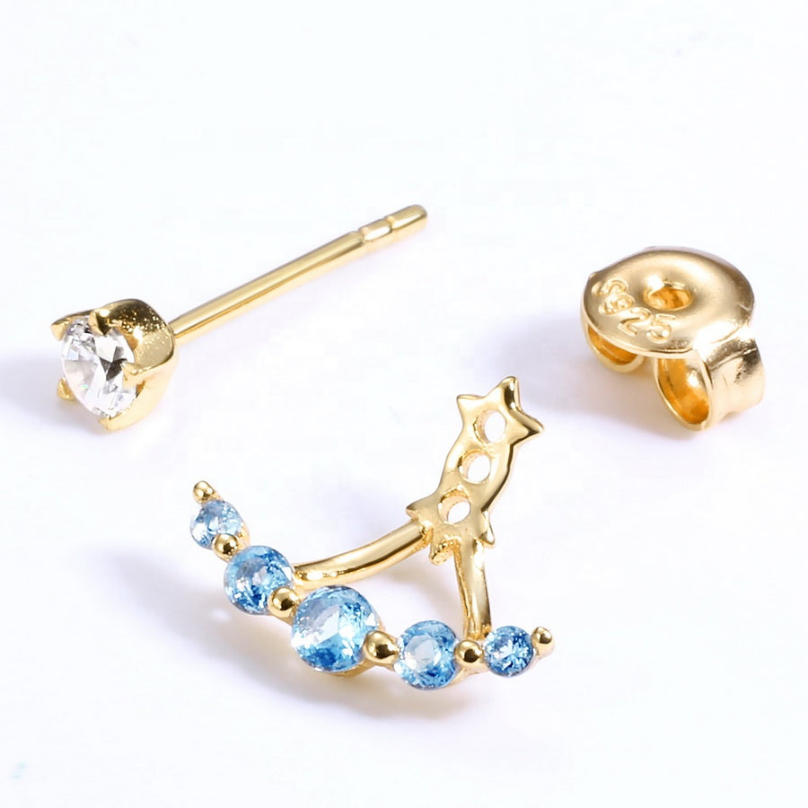 Blue Spinel Ear Studs