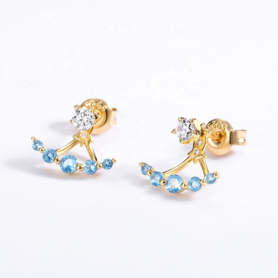 Blue Spinel Ear Studs