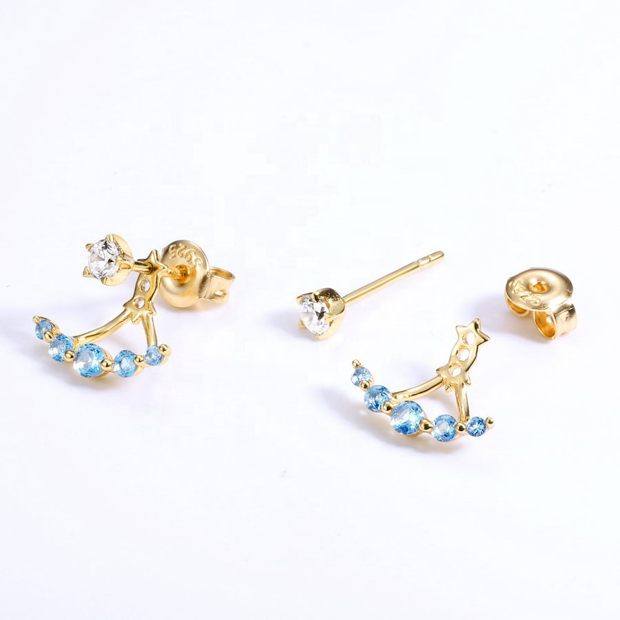 Blue Spinel Ear Studs