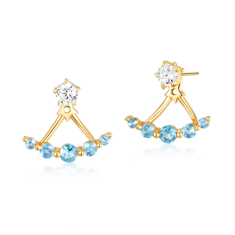 Blue Spinel Ear Studs