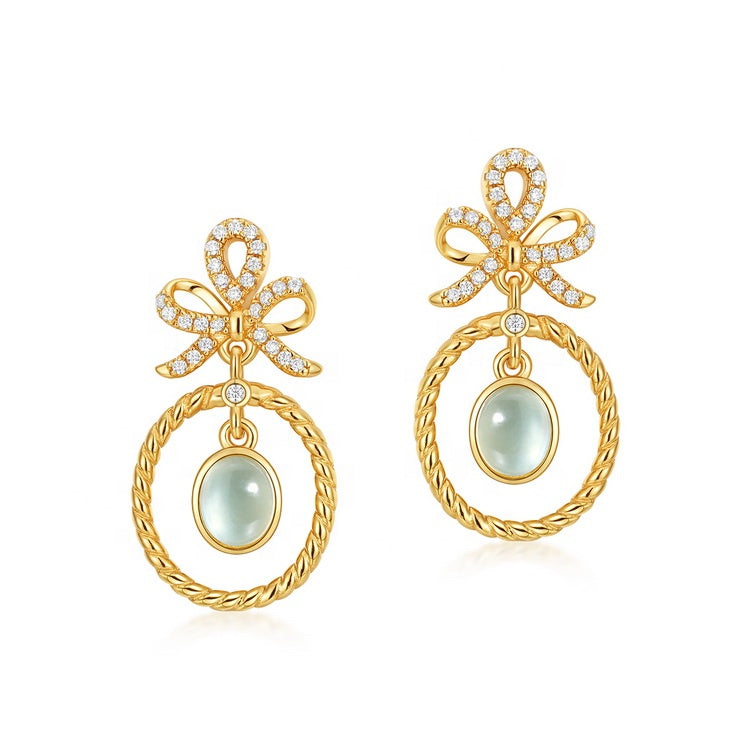 Dainty Prehnite Earrings