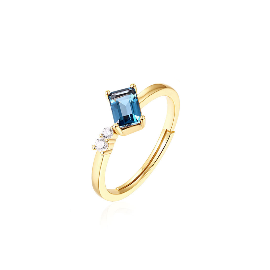 Baguette Blue Topaz Ring