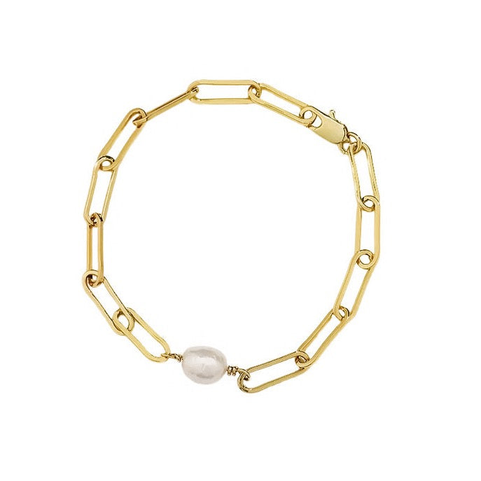 Bold Pearl Chain Bracelet