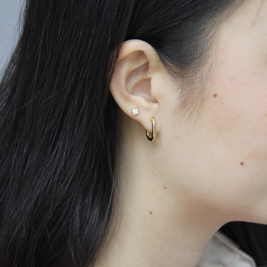 Octagon Star Ear Studs