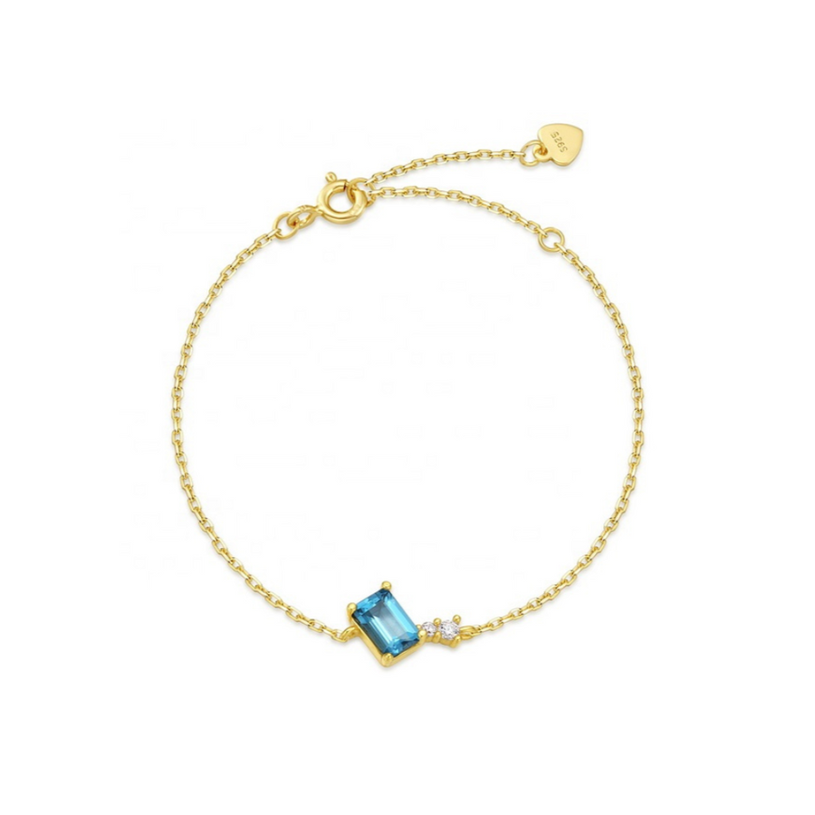 Baguette Blue Topaz Bracelet