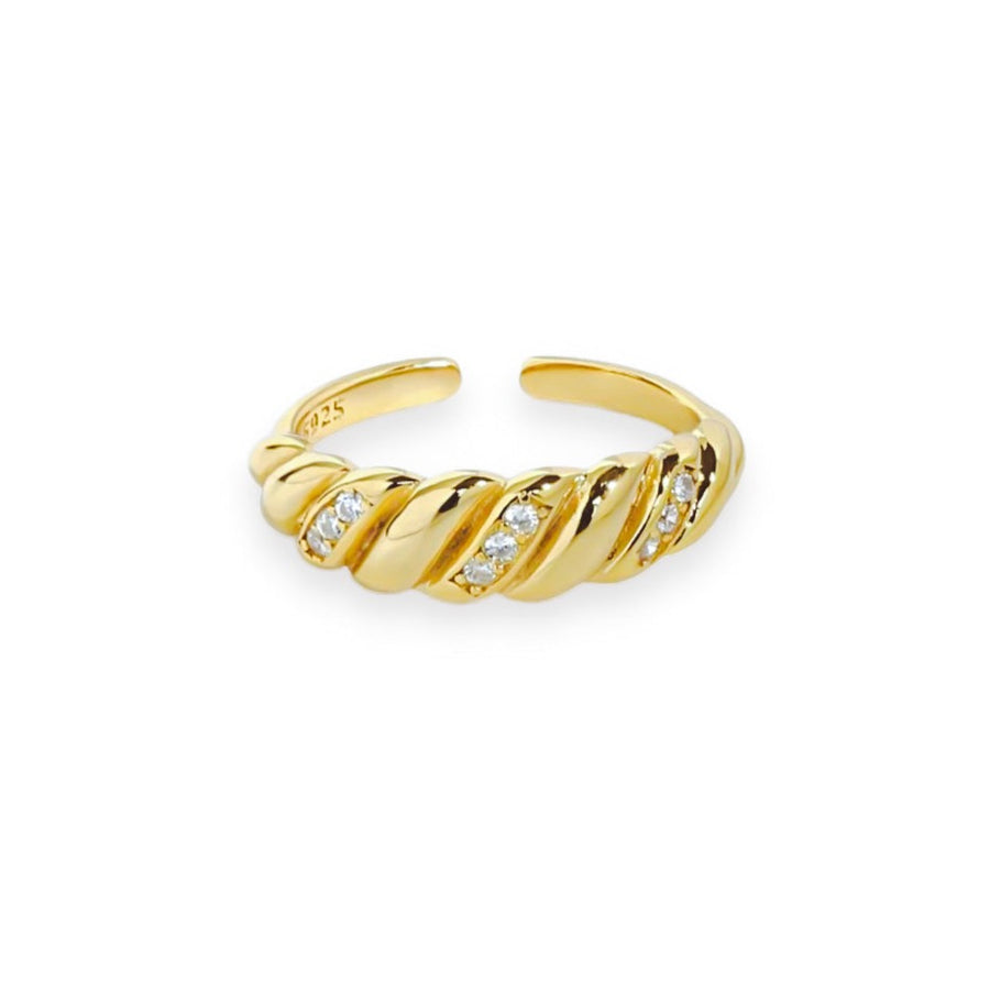 Croissant Pave Ring