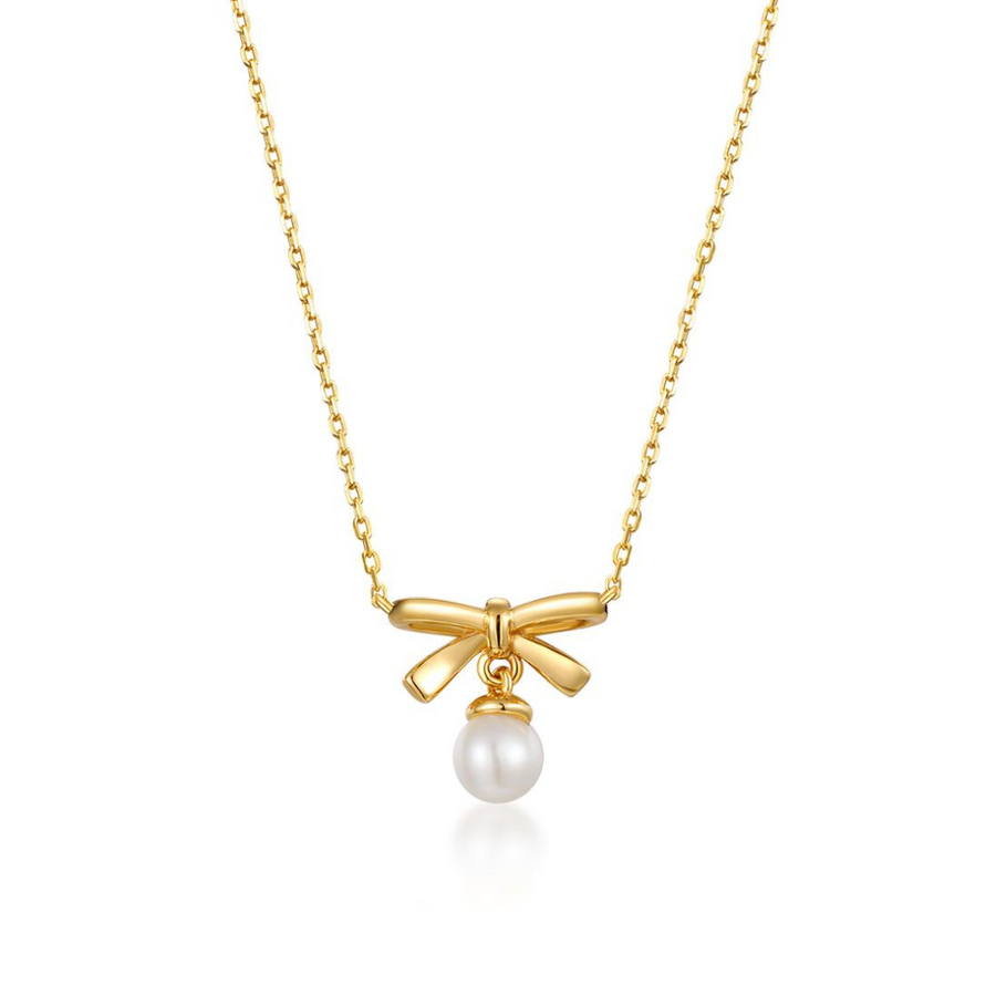 Ribbon Pearl Necklace